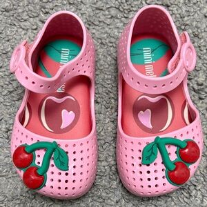 Mini Melissa Pink Cherry Jelly Mary Jane Sandals